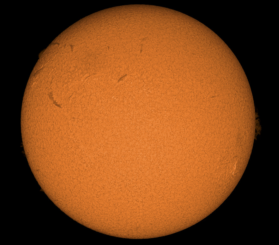 picture taken with the sun with our Lunt LS60THa telescope and a Grasshopper camera"