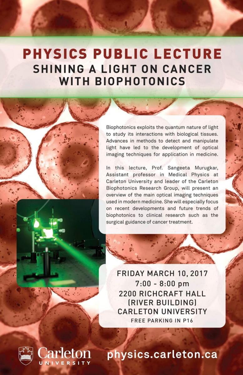 Physics Lecture. Shining a light on cancer with biophotonics